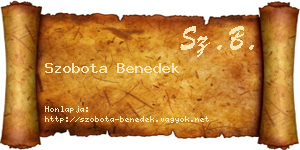 Szobota Benedek névjegykártya