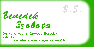 benedek szobota business card